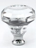 Cal Crystal, Crystal, 1 1/4" Concave Round Knob, Clear, shown in Polished Chrome