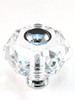 Cal Crystal, Crystal, 1 3/4" Faceted Knob with Insert, Clear, shown in Polished Chrome