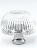 Cal Crystal, Crystal, 1 3/8" Grooved Round Knob, Clear, shown in Polished Chrome