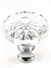Cal Crystal, Crystal, 1 3/8" Sunburst Round Knob, Clear, shown in Polished Chrome
