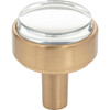 Jeffrey Alexander, Carmen, 1 1/8" Round Knob, Clear with Satin Bronze