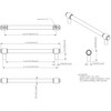 Jeffrey Alexander, Carmen, 6 5/16" (160mm) Bar Pull, Clear with Satin Nickel - technical