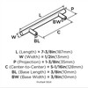 Amerock, Bar Pulls, 5 1/16" (128mm) Bar Pull, Stainless Steel - technical back