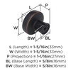 Amerock, Blackrock, 1 5/16" (33mm) Round Knob, Oil Rubbed Bronze - technical