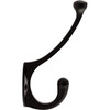 Top Knobs, Ryland Hooks, Bergen, 5 9/16" Hook, Flat Black - alt view