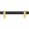 Jeffrey Alexander, Key Grande, 3 3/4" (96mm) Bar Pull, Matte Black with Brushed Gold - alt view 4