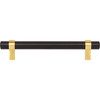 Jeffrey Alexander, Key Grande, 5 1/16" (128mm) Bar Pull, Matte Black with Brushed Gold - alt view 1