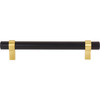 Jeffrey Alexander, Key Grande, 5 1/16" (128mm) Bar Pull, Matte Black with Brushed Gold - alt view 3