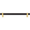 Jeffrey Alexander, Key Grande, 7 9/16" (192mm) Bar Pull, Matte Black with Brushed Gold -alt view 1