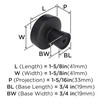 Amerock, Blackrock, 1 5/8" (44mm) Round Knob, Oil Rubbed Bronze - technical