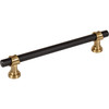 Top Knobs, Dakota, Bit, 6 5/16" (160mm) Bar Pull, Flat Black and Honey Bronze - alt view