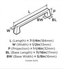 Amerock, Blackrock, 6 5/16" (160mm) Straight Pull, Satin Nickel - technical front Amerock, Blackrock, 6 5/16" (160mm) Straight Pull, Satin Nickel - technical front