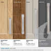 Amerock, Blackrock, 6 5/16" (160mm) Straight Pull, Satin Nickel - installed cabinets Amerock, Blackrock, 6 5/16" (160mm) Straight Pull, Satin Nickel - installed cabinets