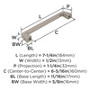 Amerock, Blackrock, 6 5/16" (160mm) Straight Pull, Satin Nickel - technical Amerock, Blackrock, 6 5/16" (160mm) Straight Pull, Satin Nickel - technical