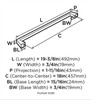 Amerock, Blackrock, 18" Appliance Pull, Oil Rubbed Bronze - technical back