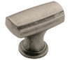 Amerock, Highland Ridge, 1 3/8" (35mm) Length Rectangle Knob, Aged Pewter