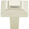 Atlas Homewares, Trocadero, 1" Small Square Knob, Polished Nickel