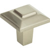 Atlas Homewares, Trocadero, 1" Small Square Knob, Brushed Nickel - alt view 1