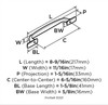 Amerock, Highland Ridge, 6 5/16" (160mm) Straight Pull, Golden Champagne - technical back