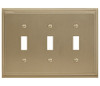 Amerock, Mulholland, 3 Toggle Wall Plate, Golden Champagne