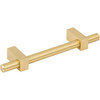 Jeffrey Alexander, Larkin 1, 3 3/4" (96mm) Bar Pull, Brushed Gold - alt image 2