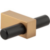 Jeffrey Alexander, Larkin 2, 2 3/8" Pull Knob, Matte Black with Satin Bronze - alt image 2