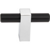 Jeffrey Alexander, Larkin 2, 2 3/8" Pull Knob, Matte Black with Polished Chrome - alt image 1