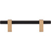 Jeffrey Alexander, Larkin 2, 3 3/4" (96mm) Bar Pull, Matte Black with Satin Bronze -alt image 4