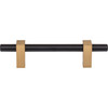 Jeffrey Alexander, Larkin 2, 3 3/4" (96mm) Bar Pull, Matte Black with Satin Bronze -alt image 1