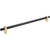 Jeffrey Alexander, Larkin 2, 18" Bar Appliance Pull, Matte Black with Brushed Gold