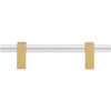 Jeffrey Alexander, Spencer, 3 3/4" (96mm) Bar Pull, Clear with Brushed Gold - alt image 1
