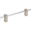 Jeffrey Alexander, Spencer, 5 1/16" (128mm) Bar Pull, Clear with Satin Nickel