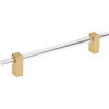 Jeffrey Alexander, Spencer, 6 5/16" (160mm) Bar Pull, Clear with Brushed Gold
