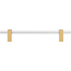 Jeffrey Alexander, Spencer, 6 5/16" (160mm) Bar Pull, Clear with Brushed Gold - alt image 4