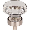 Top Knobs, Additions Crystal, 1 3/8" (35mm) Octagon Knob, Clear Crystal w/ Brushed Satin Nickel