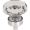 Top Knobs, Additions Crystal, 1 3/8" (35mm) Octagon Knob, Clear Crystal w/ Polished Chrome