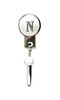 Buck Snort Lodge, Hooks, White Porcelain Letter N, 5" Wall Hook, Shiny Nickel