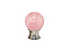 Gemstone Hardware, Rose Quartz Gemstone, 35mm Cabinet Knob, Polished Nickel