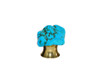 Gemstone Hardware, Tumbled Turquoise Stone, Cabinet Knob, Polished Brass