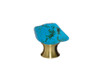 Gemstone Hardware, Tumbled Turquoise Stone, Cabinet Knob, Satin Brass