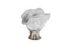 Gemstone Hardware, Double Crystal Quartz Points, Cabinet Knob, Polished Nickel