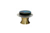 Gemstone Hardware, Small Abalone Shell on Black Granite Knob, Satin Brass