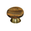 Gemstone Hardware, Worry Stone, Tiger Eye Knob, Polished Brass