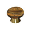 Gemstone Hardware, Worry Stone, Tiger Eye Knob, Satin Brass