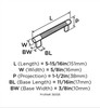 Amerock, Bronx, 5 1/16" (128mm) Bar Pull, Gunmetal - technical front