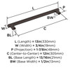 Amerock, Bronx, 12" (305mm) Bar Appliance Pull, Oil Rubbed Bronze - technical