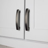 Elements, Hadly, 3" Curved Bar Pull, Brushed Pewter- installed