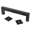 Rusticware, 5" Square End Pull, Black - can be installed with or without included feet