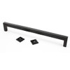 Rusticware, 13" Square End Pull, Black - can be installed with or without the included feet Rusticware, 13" Square End Pull, Black - can be installed with or without the included feet