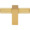 Jeffrey Alexander, Larkin 3, 2 3/8" Knurled Pull Knob, Brushed Gold - alt image 1